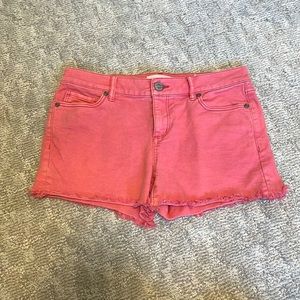 LOFT Coral Denim frayed shorts - Size 25/0